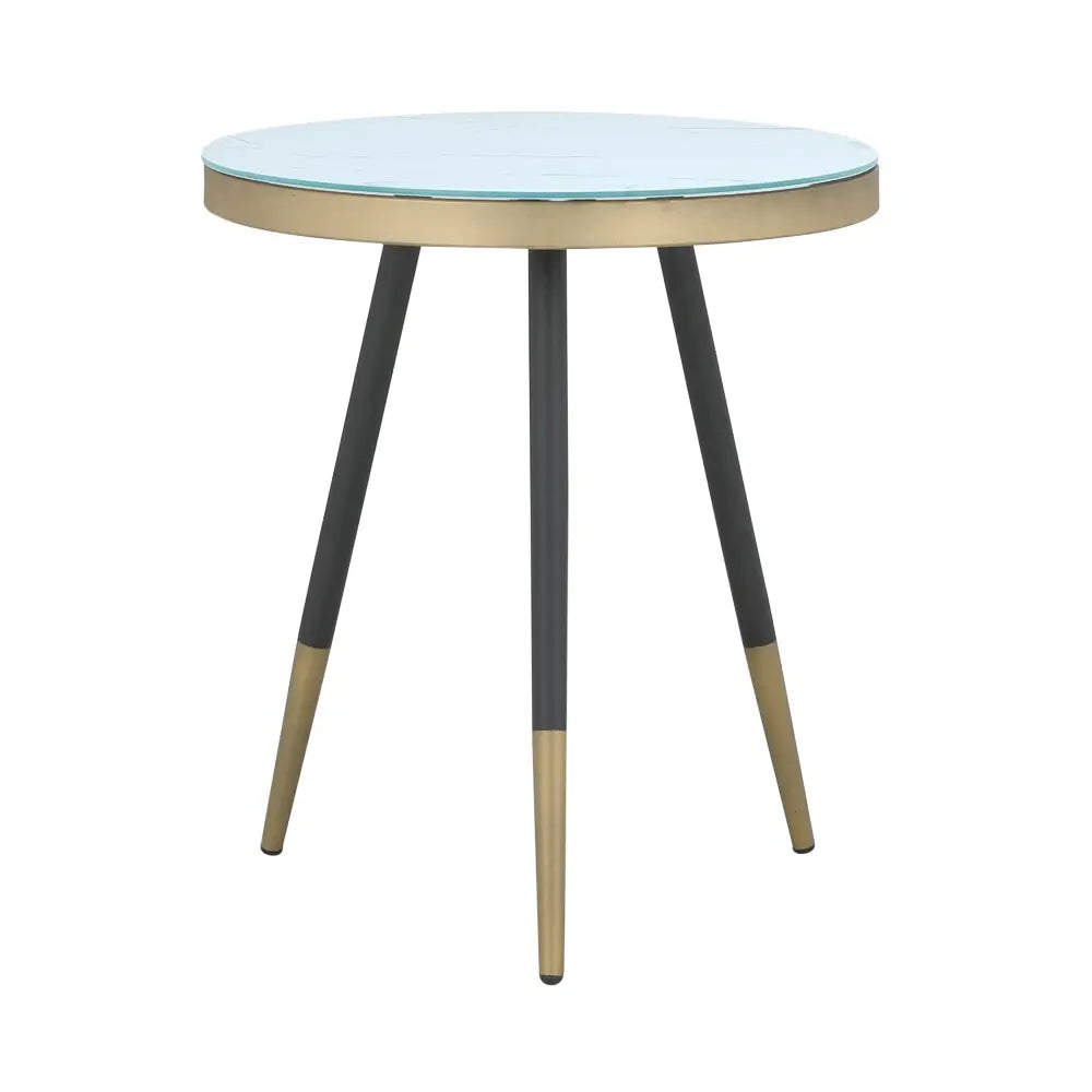 OLIVE GLASS SIDE TABLE 45 CM WT