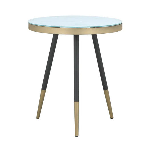 OLIVE GLASS SIDE TABLE 45 CM WT