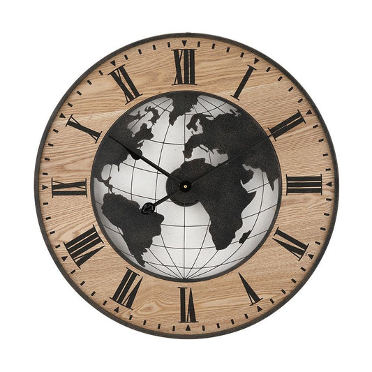 ARDRIA WALL CLOCK 24" NT/BK