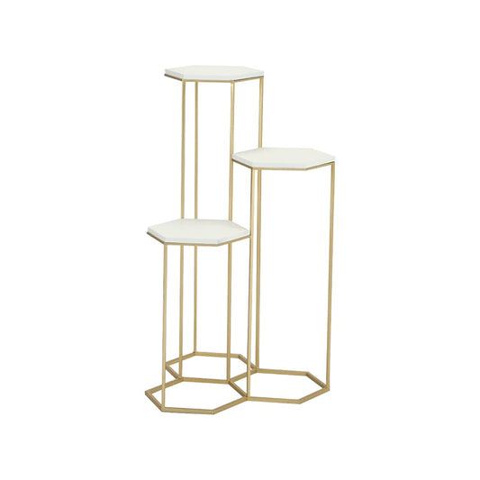 GRACEN 3-TIER PLANT STAND WT/GD