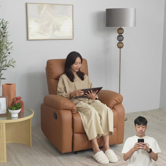 LITA FABRIC MANUAL RECLINER 3/S BN